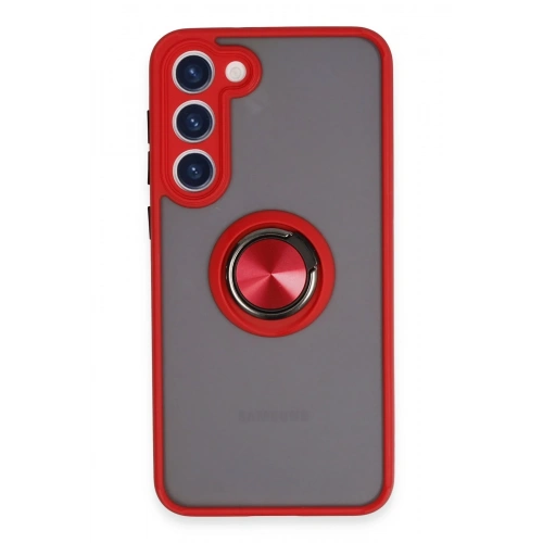 BFS  Samsung Galaxy S23 Plus Kılıf Montreal Yüzüklü Silikon Kapak - Kırmızı