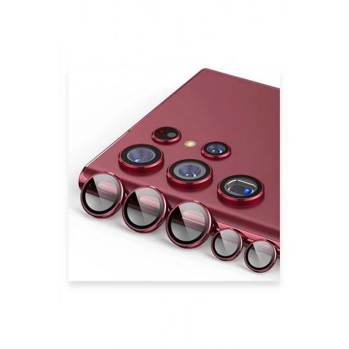 BFS  Samsung Galaxy S23 Ultra Valdez Metal Kamera Lens - Kırmızı