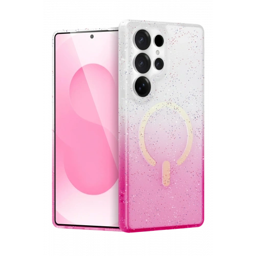 BFS  Samsung Galaxy S24 Ultra Pummel Shiny Magsafe Kapak - Pembe