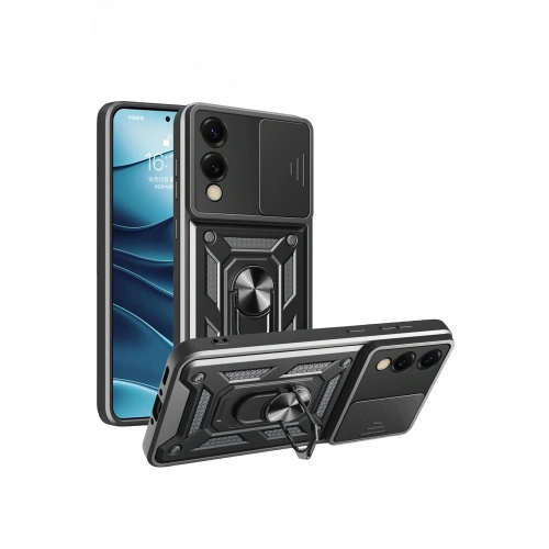 BFS  Samsung Galaxy S25 Edge Pars Lens Yüzüklü Silikon - Siyah