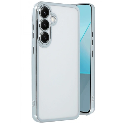 BFS  Samsung Galaxy S25 Plus Kılıf  Lensli Silikon - Gümüş