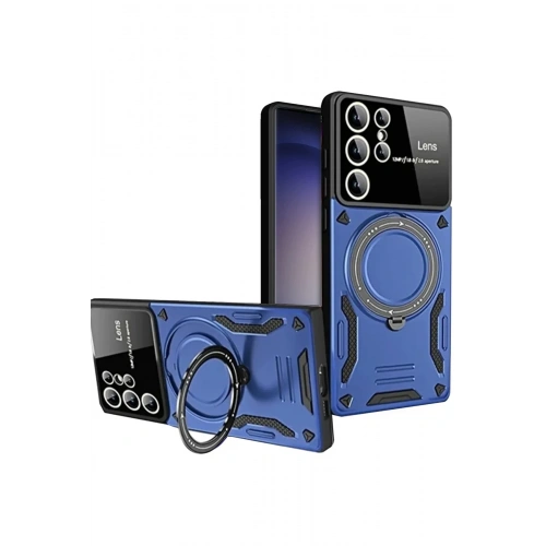 BFS  Samsung Galaxy S25 Ultra Kılıf Joy Lens Standlı Kapak - Lacivert