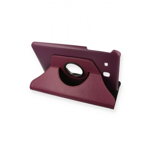 BFS  Samsung Galaxy T560 Tab E 9.7 Kılıf 360 Tablet Deri Kılıf - Mürdüm