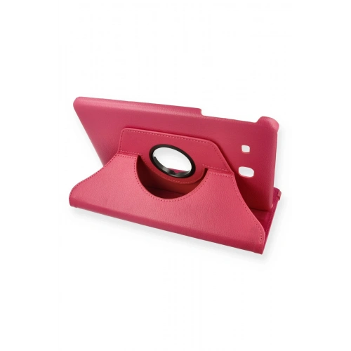 BFS  Samsung Galaxy T560 Tab E 9.7 Kılıf 360 Tablet Deri Kılıf - Pembe