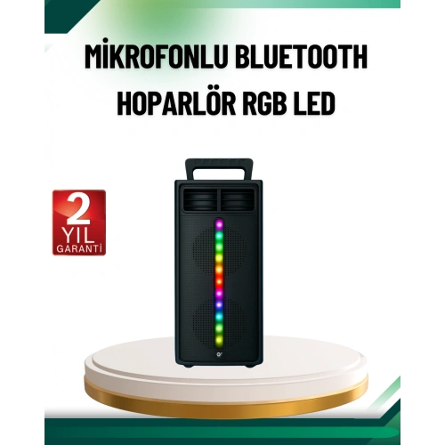 BFS Şarjlı Işıklı Bluetooth Hoparlör | USB, AUX, TF Kart ve Radyo Destekli