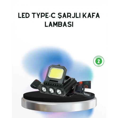 BFS Şarjlı LED Kafa Lambası 800 Lumen COB XPE Ayarlanabilir Başlıklı