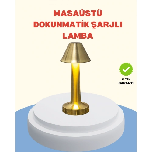 BFS Şarjlı Masa Lambası 3 Işık Modu Kademesiz Karartma Metal Gövde