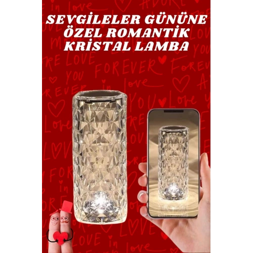 BFS Sevgililer Günü İçin Hediye Kristal Lamba Sevgiliye Hediye USB Şarjlı Gece Lambası