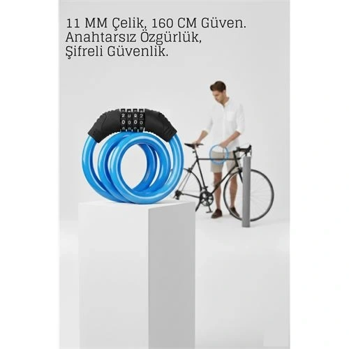 BFS Şifreli Bisiklet Kilidi Scooter Motosiklet Kilidi - Anahtarsız Güvenlik Çelik Kablo