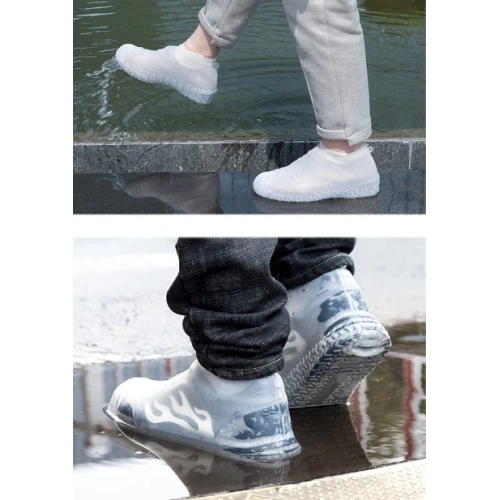 BFS  Silikon Ayakkabı Kılıfı Kaymaz Su Kir Geçirmez  M Beden Beyaz