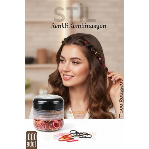 BFS Silikon Saç Tokası Saç Lastiği Mini Elastik Toka 1000 ADET 2 RENK