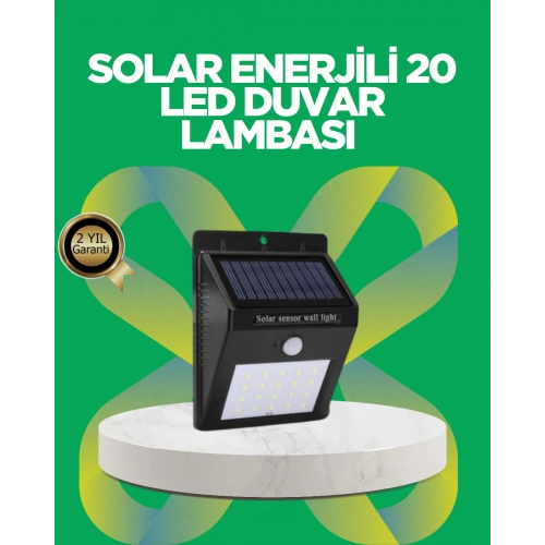 BFS Solar Enerjili 20 LED Hareket Sensörlü Duvar Lambası
