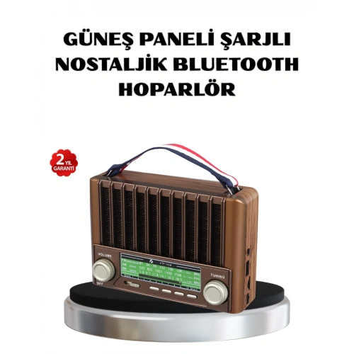 BFS Solar Hoparlör Bluetooth FM AM SW Radyo Çok Fonksiyonlu Şarjlı