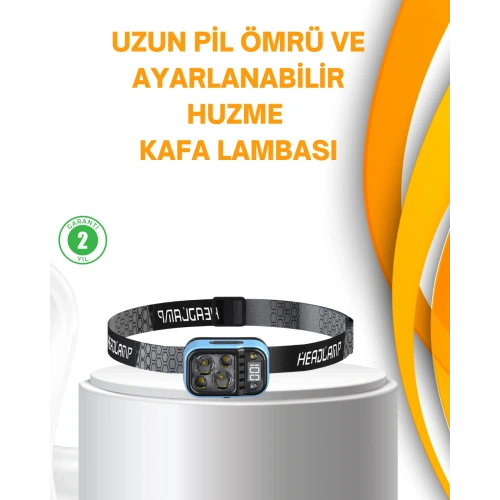 BFS Su Geçirmez LED Kafa Lambası 53 Çalışma Modu Güç Ekranlı