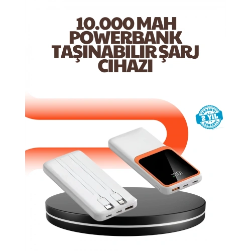 BFS Taşınabilir 10000 mAh Powerbank – Dijital Göstergeli, Type-C ve USB Çıkışlı