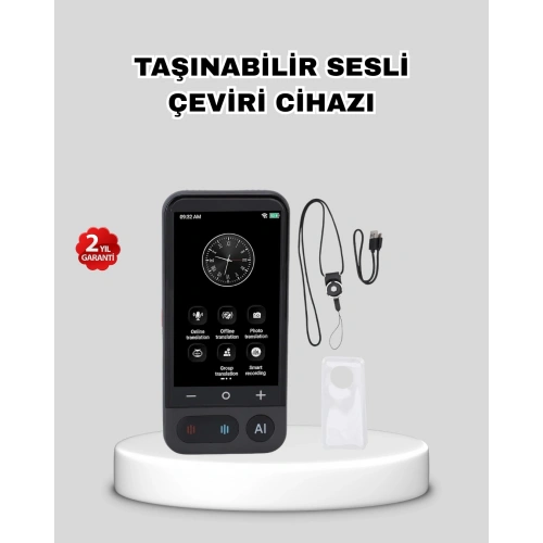 BFS Taşınabilir Akıllı Sesli Çeviri Cihazı – 139 Dil Desteği, Dokunmatik Ekran