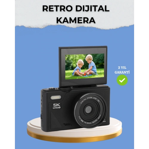 BFS Taşınabilir Dijital Kamera 5K 75MP Stabilizasyonlu 18x Zoom Otofokus