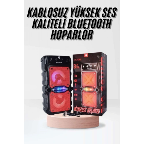 BFS Taşınabilir Kablosuz Bluetooth Hoparlör Uzun Pil Ömrü Led Işıklı