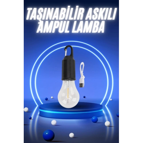 BFS Taşınabilir Şarjlı Led Ampul Askılı Lamba Kamp Bahçe Lambası