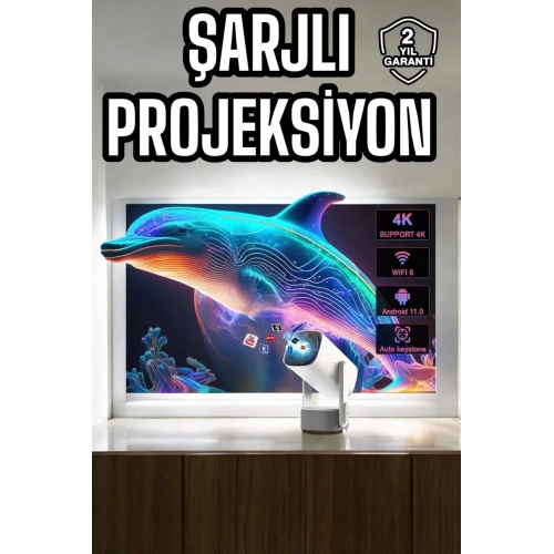 BFS Taşınabilir Sinema Oyun Projektörü Akıllı Projeksiyon Android 11