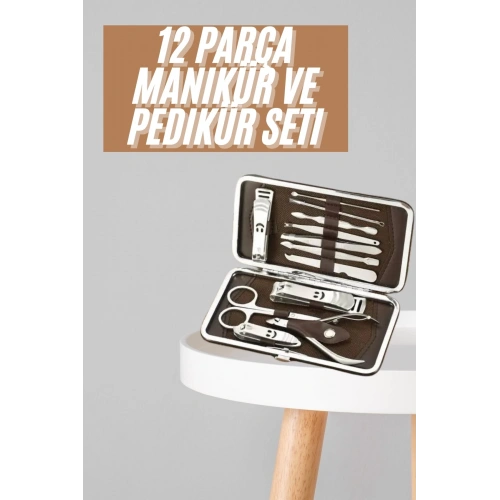 BFS Tırnak Bakım Seti Tırnak Düzeltme Batık 12 Parça Çanta Tipi Manikür Pedikür