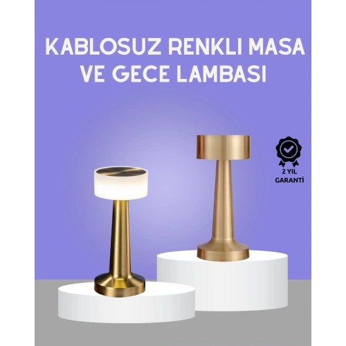 BFS Touch Gece Lambası – Dokunmatik Kontrol, Kablosuz Kullanım, Metal Gövde