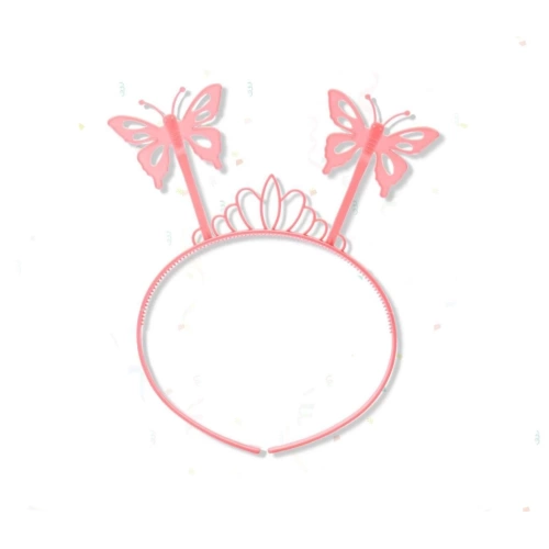 BFS   Toz Pembe Renk Kelebek Kanadı Tacı ve Sopası 50x37 cm
