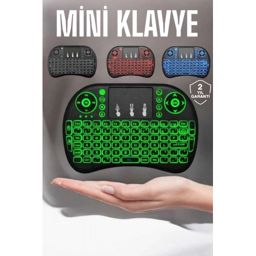 BFS TV Uyumlu Mini Klavye Q Klavye Işıklı Tüm Cihazlara Uyumlu