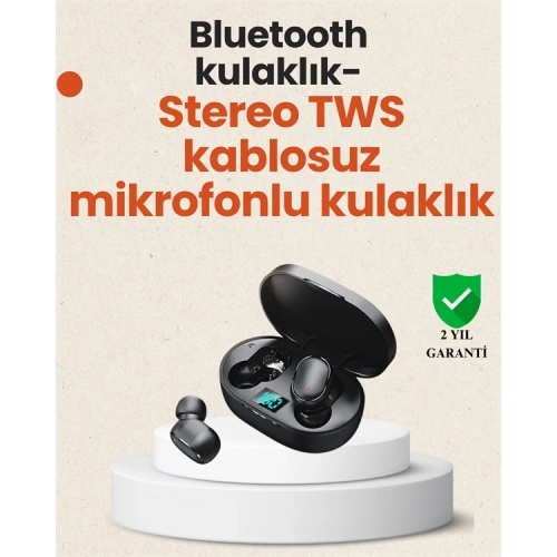 BFS TWS Bluetooth Kulaklık Kulak İçi Kablosuz Dijital Göstergeli Çağrı Cevaplayabilen