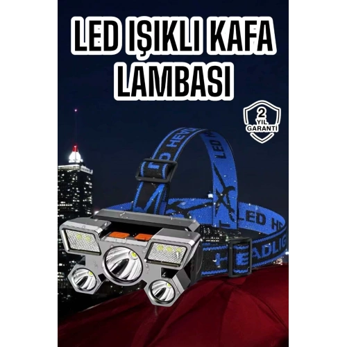 BFS Ultra Güçlü Led Işık Şarjlı Kafa Lambası Balıkçı Lambası Kafa Feneri
