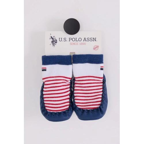 BFS U.S. Polo n Çarık Çorap USB2600 Beyaz-Lacivert