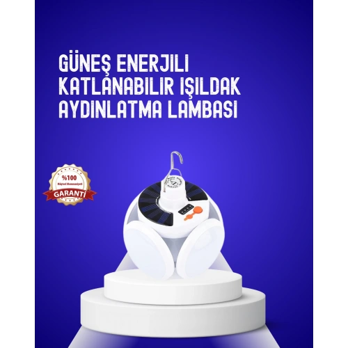 BFS USB ve Solar Şarjlı Katlanabilir 5 Taraflı LED Lamba