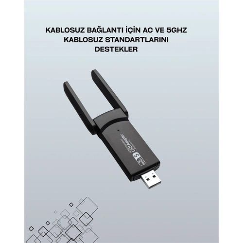 BFS USB WiFi Adaptör – 1200 Mbps Hız