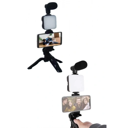 BFS Video Making Kit Telefon Tutucu Vlog Video Mini Led Işıklı