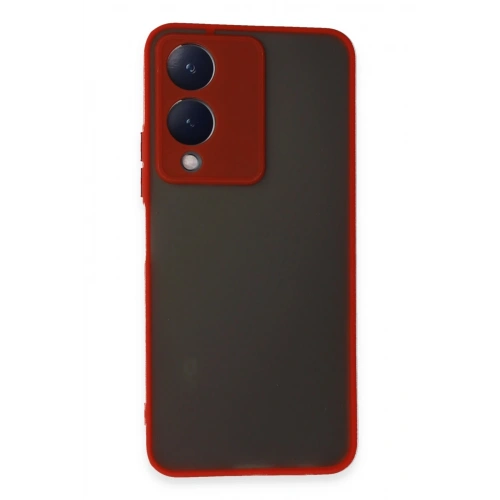 BFS  Vivo Y17S Kılıf Montreal Silikon Kapak - Kırmızı