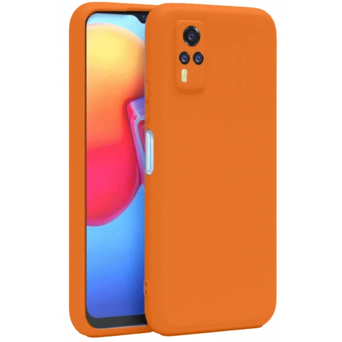 BFS  Vivo Y53S Kılıf Nano içi Kadife Silikon - Turuncu