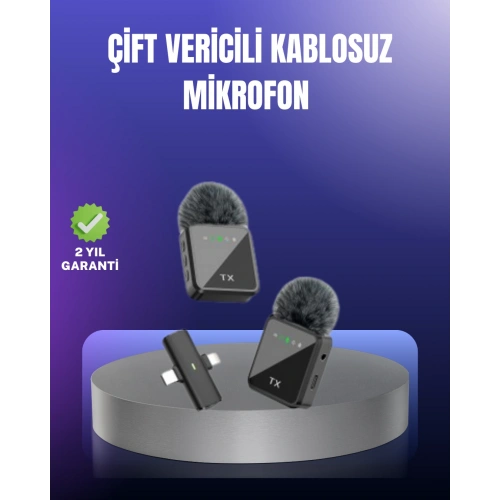 BFS Vlog Podcast ve Röportajlar İçin Kablosuz Çift Yaka Mikrofon