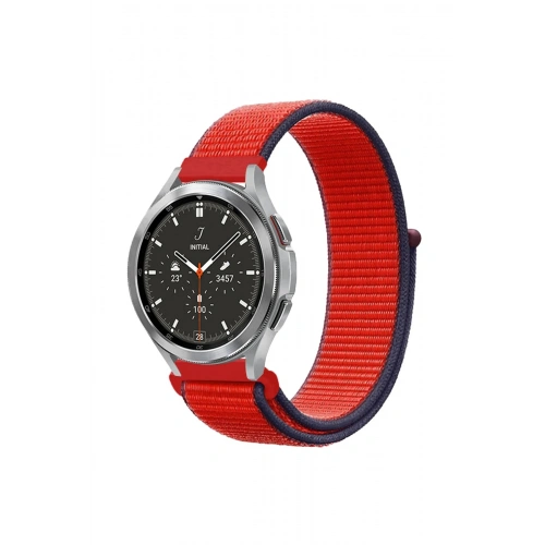 BFS  Watch 22mm Hasırlı Cırtcırtlı Kordon - Kırmızı