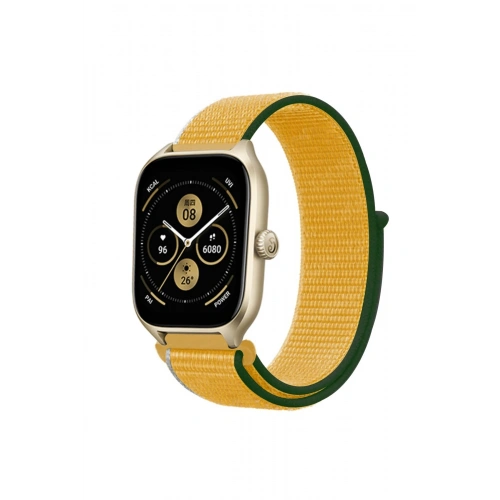 BFS  Watch 22mm Hasırlı Cırtcırtlı Kordon - Sarı