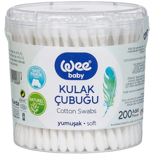 BFS   Wee Baby Kulak Temizleme Çubuğu (200 Adet) 906