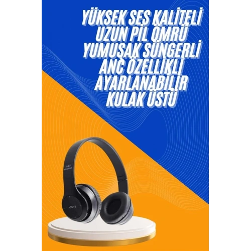 BFS Wireless 5.0 Bluetooth Kablosuz Kulaklık ANC Özellikli Kulak Üstü Ayarlanabilir