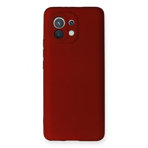BFS  Xiaomi Mi 11 Kılıf First Silikon - Bordo