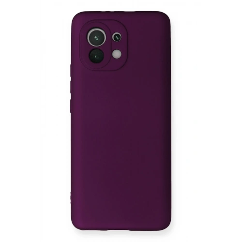 BFS  Xiaomi Mi 11 Kılıf First Silikon - Mürdüm