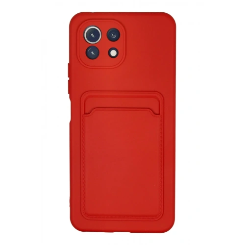BFS  Xiaomi Mi 11 Kılıf Kelvin Kartvizitli Silikon - Kırmızı