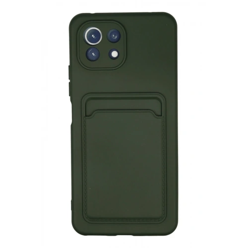 BFS  Xiaomi Mi 11 Kılıf Kelvin Kartvizitli Silikon - Koyu Yeşil