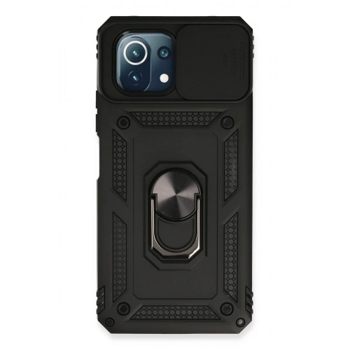 BFS  Xiaomi Mİ 11 Lite Kılıf Pars Lens Yüzüklü Silikon - Siyah