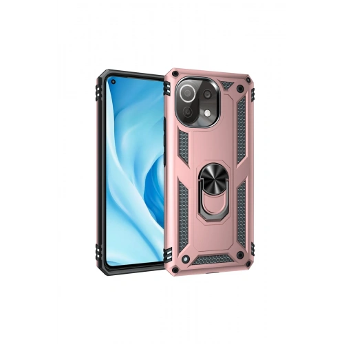 BFS  Xiaomi Mİ 11 Lite Kılıf Sofya Yüzüklü Silikon Kapak - Rose