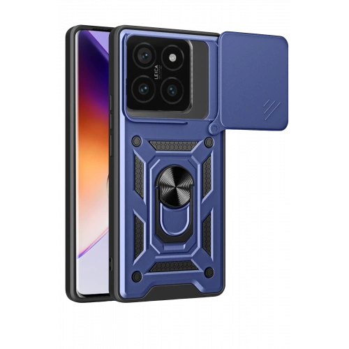 BFS  Xiaomi Mi 14T Pro Kılıf Pars Lens Yüzüklü Silikon - Lacivert