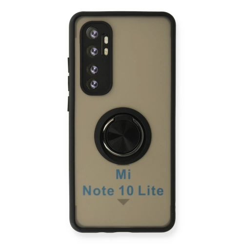 BFS Xiaomi Mi Note 10 Lite Kılıf Montreal Yüzüklü Silikon Kapak - Siyah