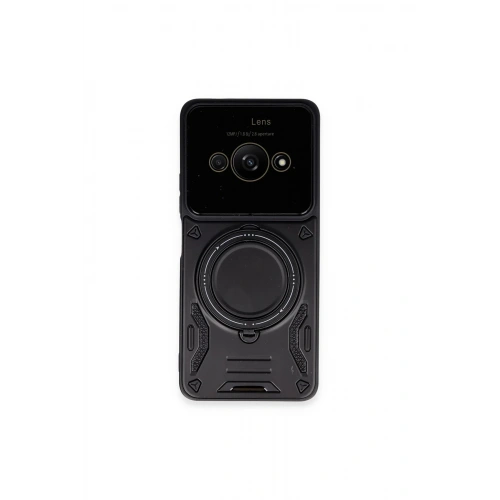 BFS  Xiaomi Poco C61 Kılıf Joy Lens Standlı Kapak - Siyah